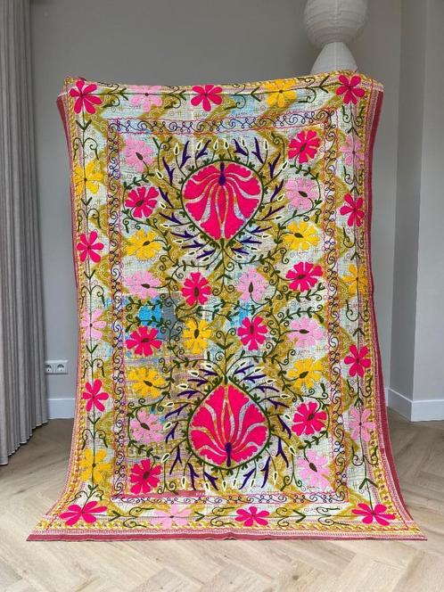 prachtige sprei/laken/kleed India Kantha embroided block pri, Huis en Inrichting, Slaapkamer | Beddengoed, Nieuw, Overige typen