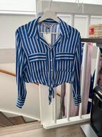 Zara crop blouse met streepjes wit/blauw M, Nieuw, Blauw, Ophalen of Verzenden