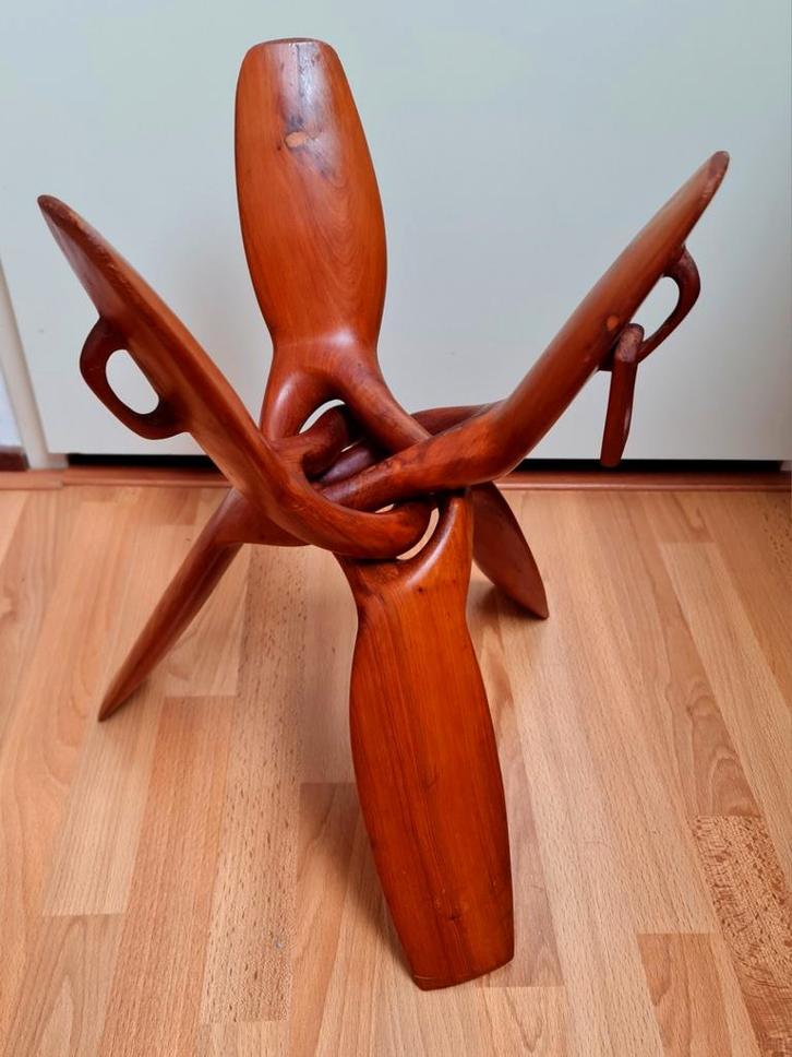 Afrikaanse standaard driepoot onderstel mooi hout vintage, Antiek en Kunst, Curiosa en Brocante, Ophalen
