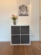 Ikea Kallax kastje 4 grijze bakken, Huis en Inrichting, Ophalen, Gebruikt
