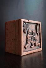 Sumoworstelaars antieke marmeren juwelendoos Handgesneden, Ophalen of Verzenden