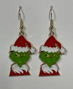 Grinch Oorbellen - Feestelijke Kerst Accessoires, Overige materialen, Hangers, Nieuw, Ophalen of Verzenden