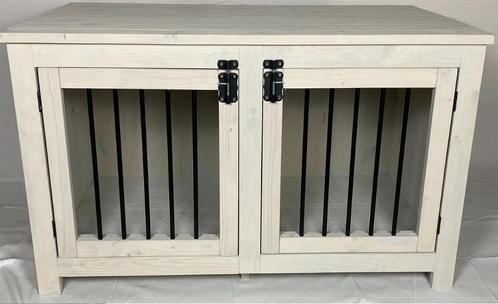 Hondenkennel, dressoir, steigerhout , wit gekleurd ,hokken, Dieren en Toebehoren, Hondenhokken, Nieuw, Hondenkennel, 65 tot 100 cm