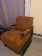 Fauteuil Morris cognac microvezel, Ophalen of Verzenden, Minder dan 75 cm, Metaal, 50 tot 75 cm