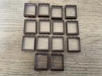 lego donker bruine kozijnen 1x3x3 met glas, raam (14), Nieuw, Ophalen of Verzenden, Losse stenen