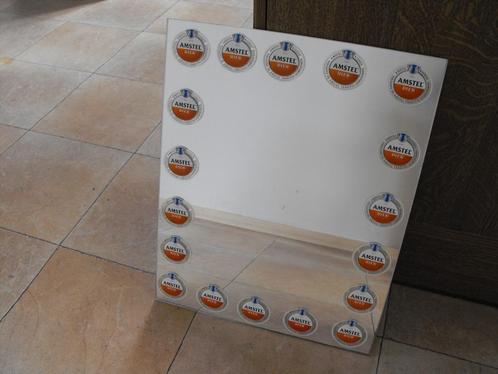Spiegel met Amstelbier stickers, Verzamelen, Biermerken, Zo goed als nieuw, Overige typen, Amstel, Ophalen