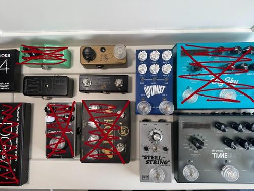 Prachtige collectie aan effect Pedalen, Muziek en Instrumenten, Effecten, Zo goed als nieuw, Chorus, Delay of Echo, Distortion, Overdrive of Fuzz