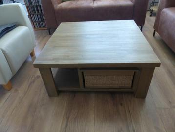 Salontafel acaciahout truffel grijs  90cm bij 90cm