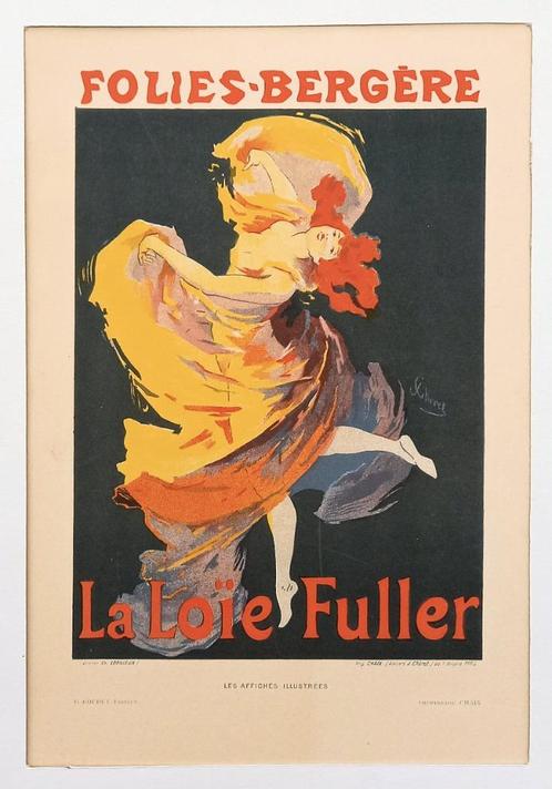 Jules Cheret Folies Bergère Loïe Fuller art nouveau, Antiek en Kunst, Kunst | Litho's en Zeefdrukken, Ophalen of Verzenden