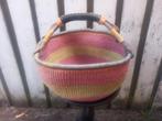 Bolgatanga# mand# Ghana#uniek# handgeweven lederen handvat, Ophalen of Verzenden, Nieuw, Rond, Overige materialen