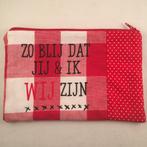 Etui (make-up) Zo blij dat jij & ik wij zijn (rood & wit), Ophalen of Verzenden, Nieuw