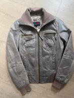 Crossliners grijze leren jas - Maat 40, Kleding | Dames, Ophalen of Verzenden, Gedragen, Maat 38/40 (M), Grijs