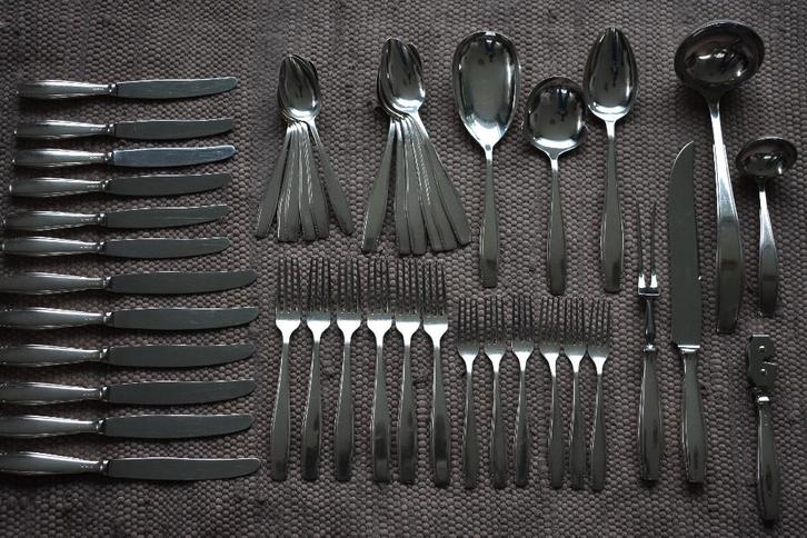 Gero Zilvium model 692 complete cassette voor 6 personen, Antiek en Kunst, Antiek | Bestek, Ophalen of Verzenden