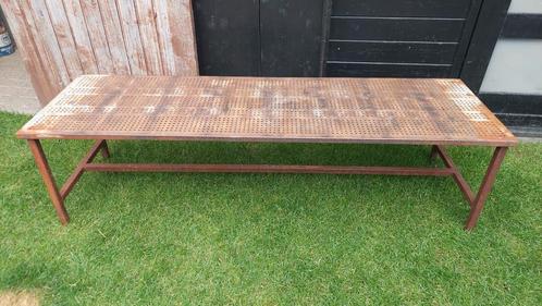 Ijzeren industriële tafel salontafel bijzettafel groot, Huis en Inrichting, Tafels | Bijzettafels, Gebruikt, Rechthoekig, Minder dan 45 cm