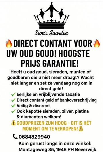 Goud inkoop - Rijswijk- Beverwijk beschikbaar voor biedingen