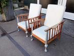 Designa Rookstoel, Zilverkleurige Poot en Hout Fauteuil, Ophalen, Gebruikt, Minder dan 75 cm, 50 tot 75 cm