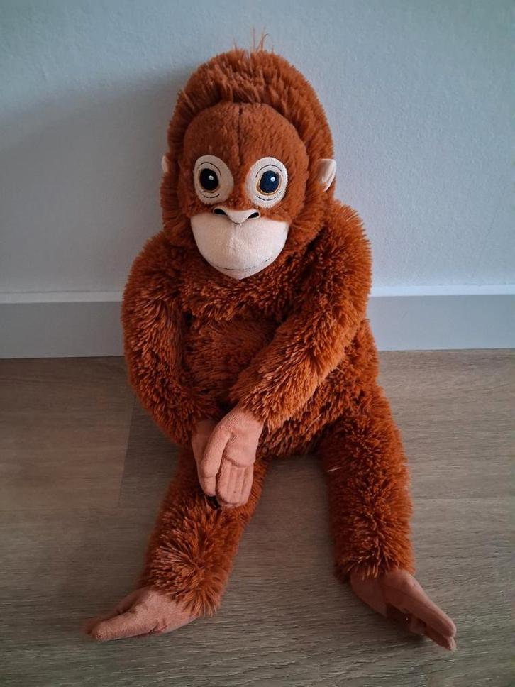 Knuffel aap Ikea Djungelskog xl 50 cm klittenband L351, Kinderen en Baby's, Speelgoed | Knuffels en Pluche, Zo goed als nieuw