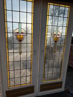 Set schuif / en-suite deuren met glas in lood 213x145cm., Ophalen