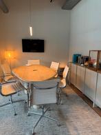 Vergadertafel met 6 stoelen set compleet en stijlvol, Antiek en Kunst, Ophalen