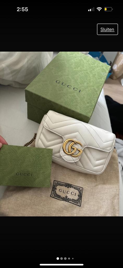 Gucci Marmont mini wit, Sieraden, Tassen en Uiterlijk, Tassen | Schoudertassen, Wit, Ophalen of Verzenden