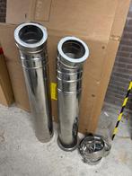 Rvs dubbelwandige kachelpijp NIEUW, Doe-het-zelf en Verbouw, Buizen en Afvoer, Ophalen, Nieuw, Rvs, Minder dan 2 meter