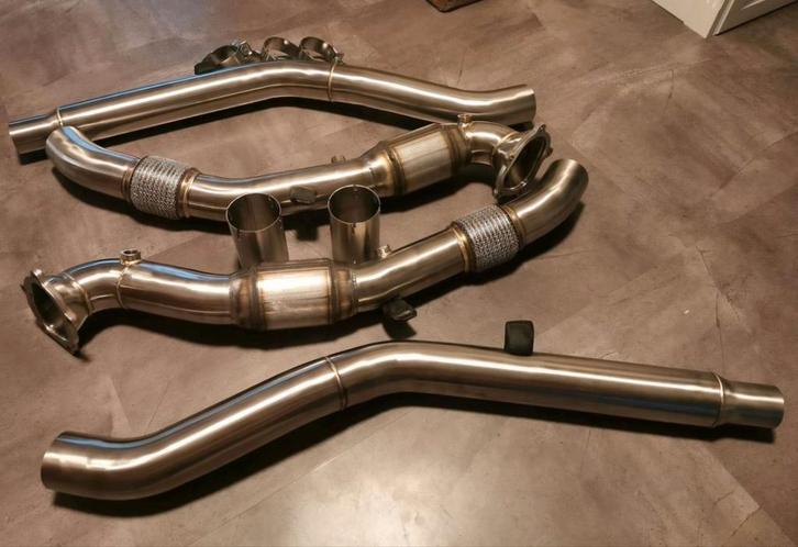 Uitlaat rvs downpipe set 200 cells AUDI RS7 C7 4.0T ZIE ADV, Auto diversen, Tuning en Styling, Ophalen of Verzenden
