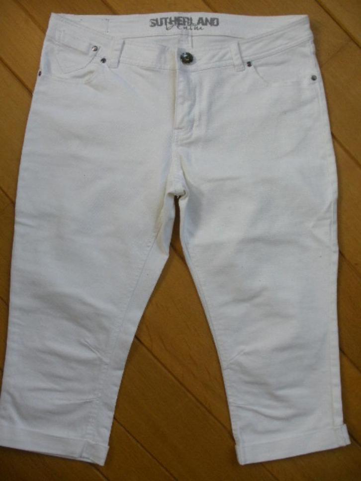 SUTHERLAND capri broek wit maat M - nieuw -, Kleding | Dames, Broeken en Pantalons, Nieuw, Maat 38/40 (M), Wit, Driekwart, Ophalen of Verzenden