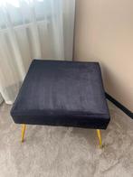 Velvet Poef met Gouden Poten, Minder dan 50 cm, Vierkant, Ophalen of Verzenden, Zo goed als nieuw