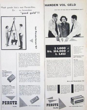 6 oude advertenties reclames Perutz films 1957 - foto beschikbaar voor biedingen