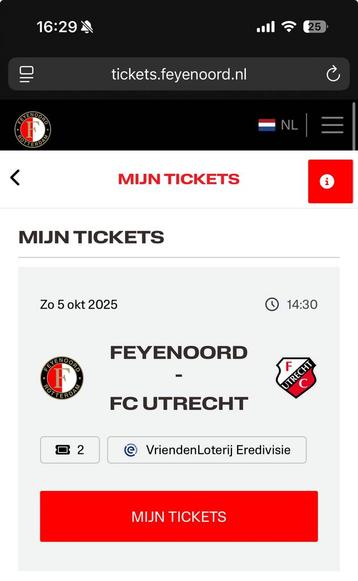 Feyenoord utrecht vak Q gele zijde beschikbaar voor biedingen