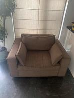 Loveseat 1,5 zits bankstel / ruime stoel stof taupe, Huis en Inrichting, Banken | Bankstellen, Ophalen, Gebruikt, Eenpersoons