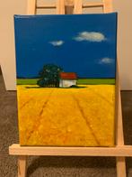 Kleurrijk olieverf schilderijtje - Landschap, Ophalen of Verzenden