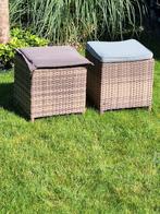 Wicker tuinhockers met kussen, Ophalen, Zo goed als nieuw