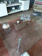 mooie glazen  design salontafel, Huis en Inrichting, Tafels | Salontafels, Ophalen, Gebruikt, 100 tot 150 cm, 50 tot 100 cm
