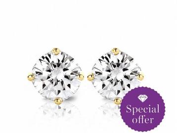 NIEUW Diamond Point Solitair Oorstekers 0.80ct diamant beschikbaar voor biedingen