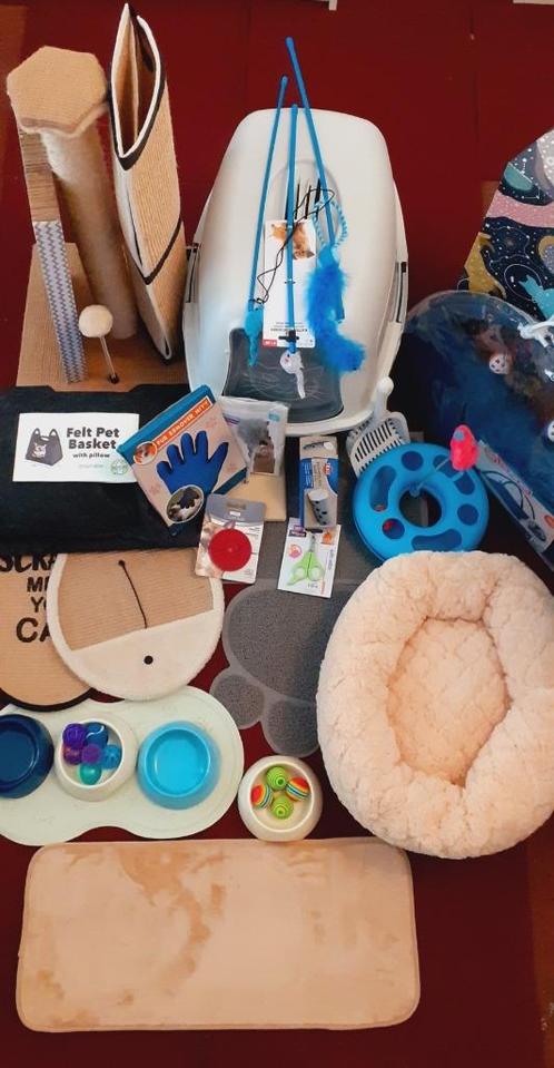 KATTENBAK-MAND-KRABPAAL-KRABMAT -SET! -NIEUW /ZGAN !!!, Dieren en Toebehoren, Katten-accessoires, Zo goed als nieuw, Ophalen