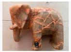 Handgemaakte zware edelsteen olifant Aragoniet Onyx 13x11 cm, Ophalen of Verzenden