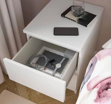 2x IKEA MALM Nachtkastjes - Wit - afbeelding 2