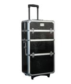 Nieuwe 3-in-1 Croco Zwarte Nagel TROLLEY koffer, Zwart, Nieuw, Ophalen of Verzenden, Met slot