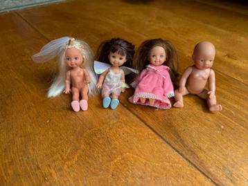 3 Shelly popjes + baby popje (babyborn-look) beschikbaar voor biedingen