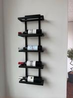 Wijnrek - Modern Zwart Metalen - 5 Flessen, Ophalen, Zo goed als nieuw, Minder dan 5 flessen, Metaal