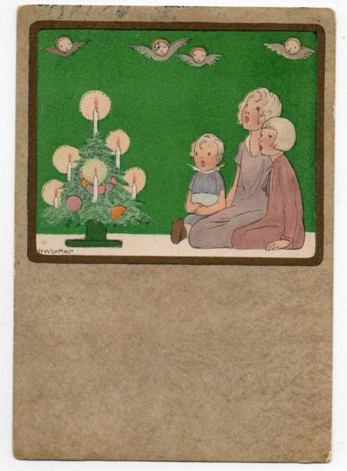 H.W. le MAIR - Kerstliedje - Voor het Kind - Gelopen 1936, Verzamelen, Ansichtkaarten | Themakaarten, Gelopen, 1920 tot 1940, Feest(dag)