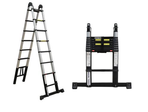 Telescopische Vouwladder 3,10 meter, Doe-het-zelf en Verbouw, Ladders en Trappen, Zo goed als nieuw, 4 meter of meer, Ophalen of Verzenden