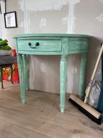 Halfronde bohemien tafel hout, Ophalen, Zo goed als nieuw, 25 tot 50 cm, Rechthoekig