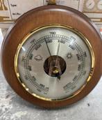 NIEUW Barometer op houten ronde rosset met ophangsysteem, Audio, Tv en Foto, Weerstations en Barometers, Ophalen of Verzenden