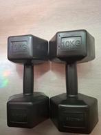 Hexagon dumbbels 2 x 10 kg gewichten, Ophalen of Verzenden, Zo goed als nieuw, Benen, Dumbbell
