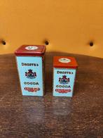 Set van 2 Oude Droste Cacao blikken - Vintage blikjes Haarle, Ophalen of Verzenden, Zo goed als nieuw, Overige, Droste