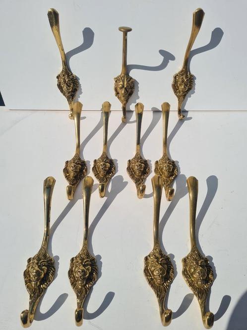 7x Kapstokhaken LEEUW [kapstok haken leeuwenkop antiek oud], Huis en Inrichting, Woonaccessoires | Kapstokken, Ophalen of Verzenden