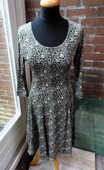 Zwart groen wit bloem Dass & Co Paris stretch jurkje mt M/S, Kleding | Dames, Verzenden, Gedragen, Maat 38/40 (M), Dass & Co Paris
