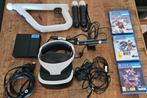 PSVR Bril + 3 Games, Move Controllers, Richtcontroller, Spelcomputers en Games, Ophalen, Zo goed als nieuw, Sony PlayStation